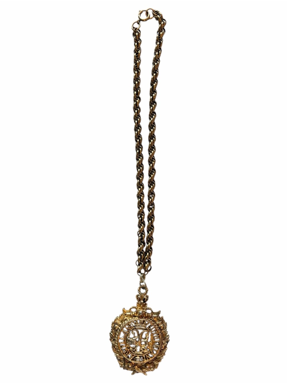 Vintage 1940s Coro Scottish Argyll & Sutherland Heraldic Medallion Necklace